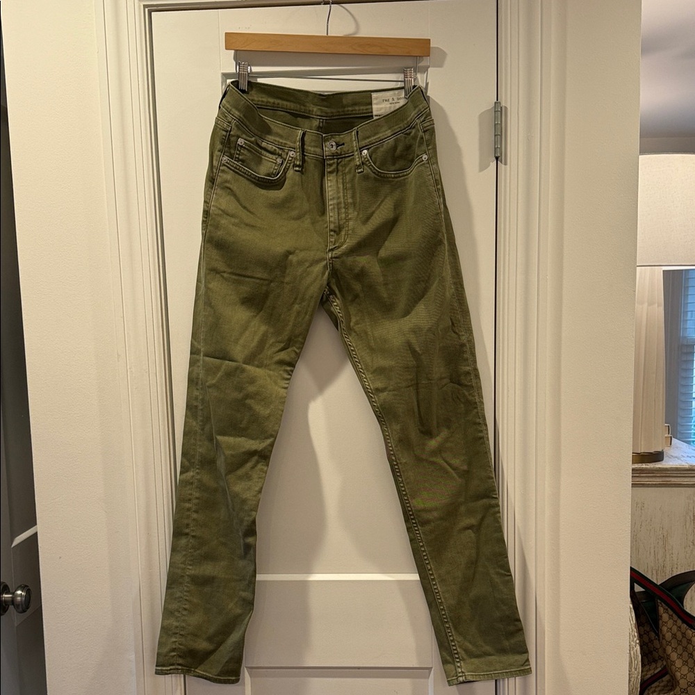 rag & bone Men's Slim Jeans in Olive Green